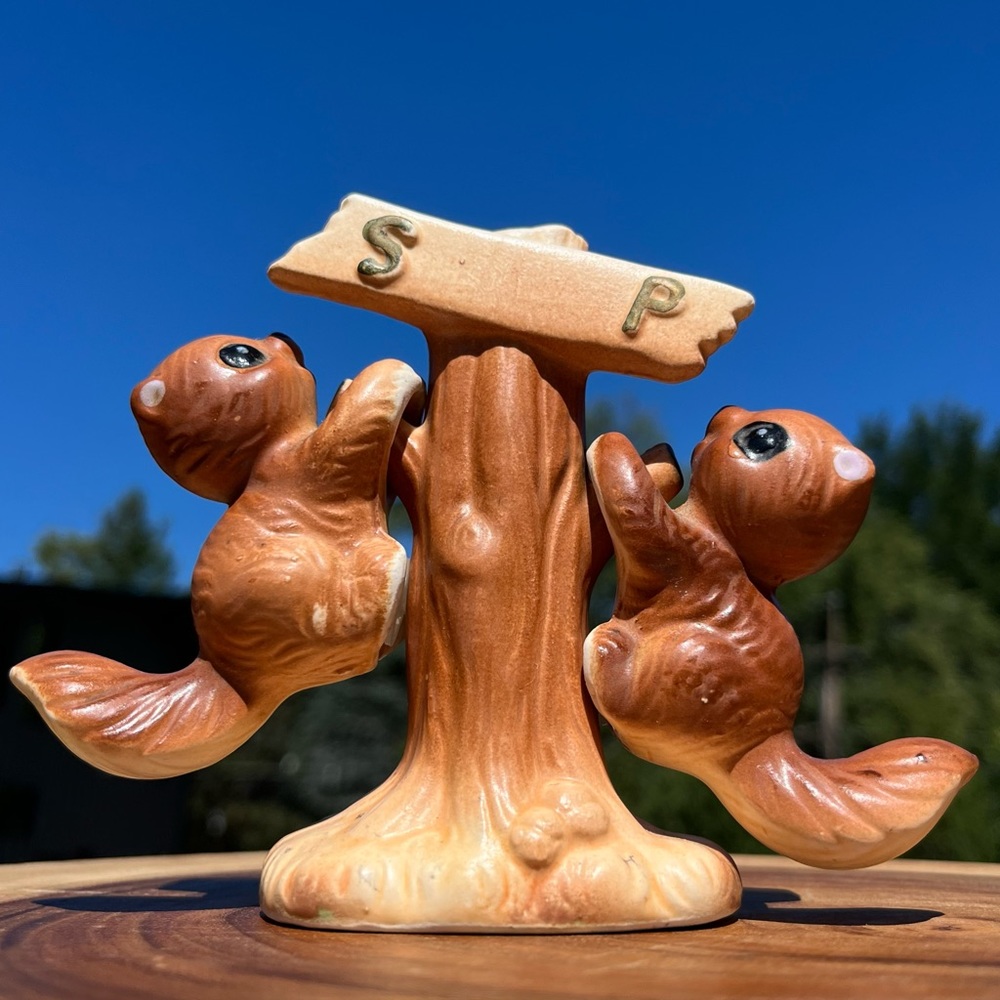 Vintage 1960s Squirrel Salt and Pepper Shakers